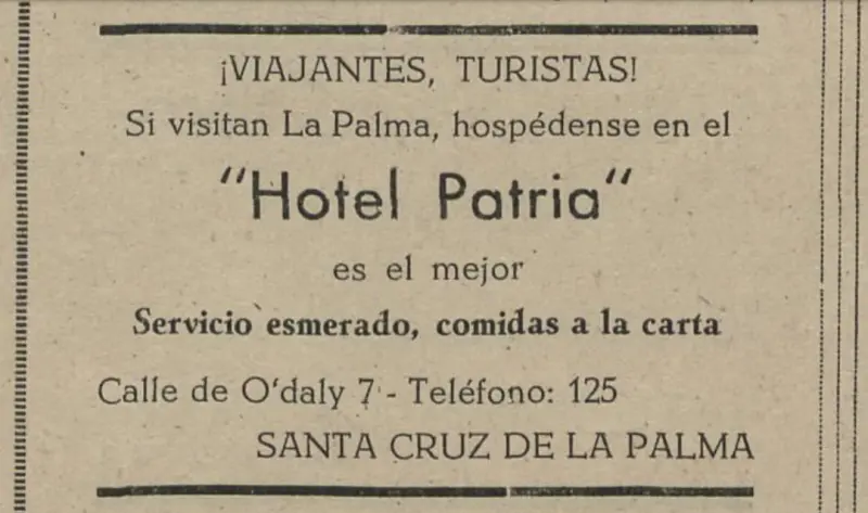 Publicidad La Palma, 1952